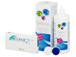 Acuvue 2 (6 db lencse) + Gelone kontaktlencse folyadék 360 ml - Kedvezményes csomag