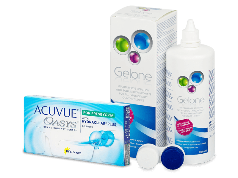 Acuvue Oasys for Presbyopia (6 db lencse) + Gelone kontaktlencse folyadék 360 ml - Kedvezményes csomag