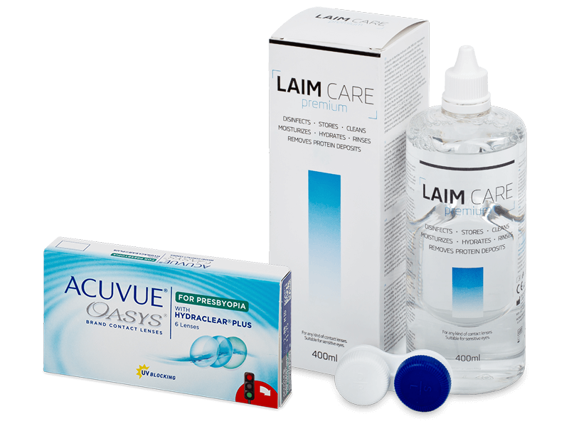 Acuvue Oasys for Presbyopia (6 db lencse) + 400 ml Laim-Care ápolószer - Kedvezményes csomag