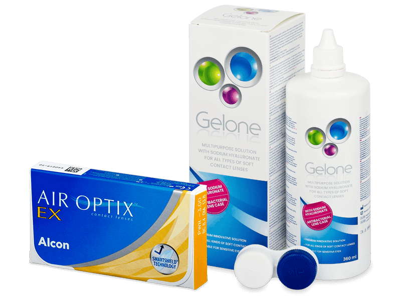 Air Optix EX (3 db lencse) + Gelone kontaktlencse folyadék 360 ml - Kedvezményes csomag