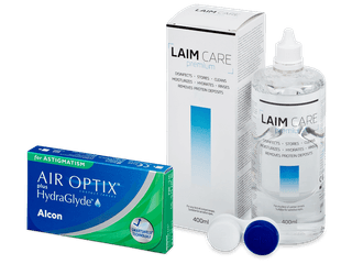 Air Optix plus HydraGlyde for Astigmatism (3 db lencse) + 400 ml Laim-Care ápolószer