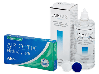 Air Optix plus HydraGlyde for Astigmatism (6 db lencse) + Laim Care kontaktlencse folyadék 400 ml