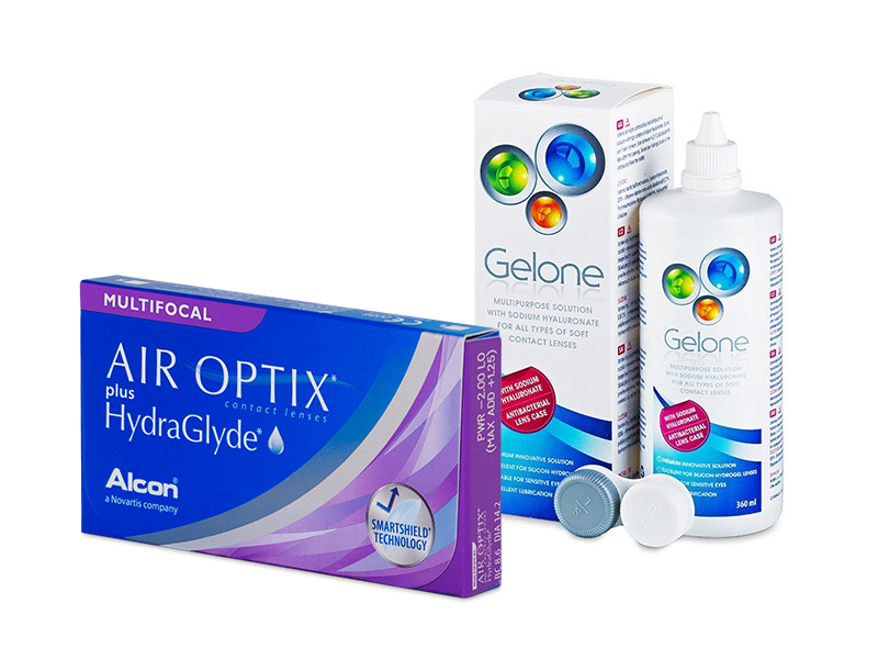 Air Optix plus HydraGlyde Multifocal (3 db lencse) + 360 ml Gelone ápolószer