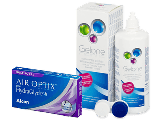 Air Optix plus HydraGlyde Multifocal (6 db lencse) + Gelone kontaktlencse folyadék 360 ml