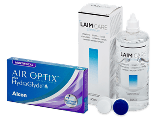 Air Optix plus HydraGlyde Multifocal (6 db lencse) + Laim Care kontaktlencse folyadék 400 ml - Kedvezményes csomag