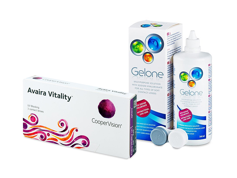 Avaira Vitality (3 db lencse) + 360 ml Gelone ápolószer