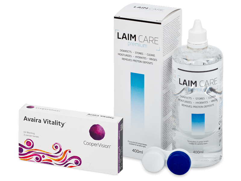 Avaira Vitality (3 db lencse) + 400 ml Laim-Care ápolószer - Kedvezményes csomag
