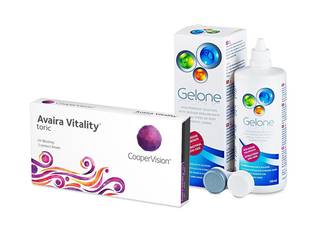 Avaira Vitality Toric (3 db lencse) + 360 ml Gelone ápolószer