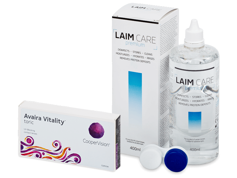 Avaira Vitality Toric (3 db lencse) + 400 ml Laim-Care ápolószer - Kedvezményes csomag