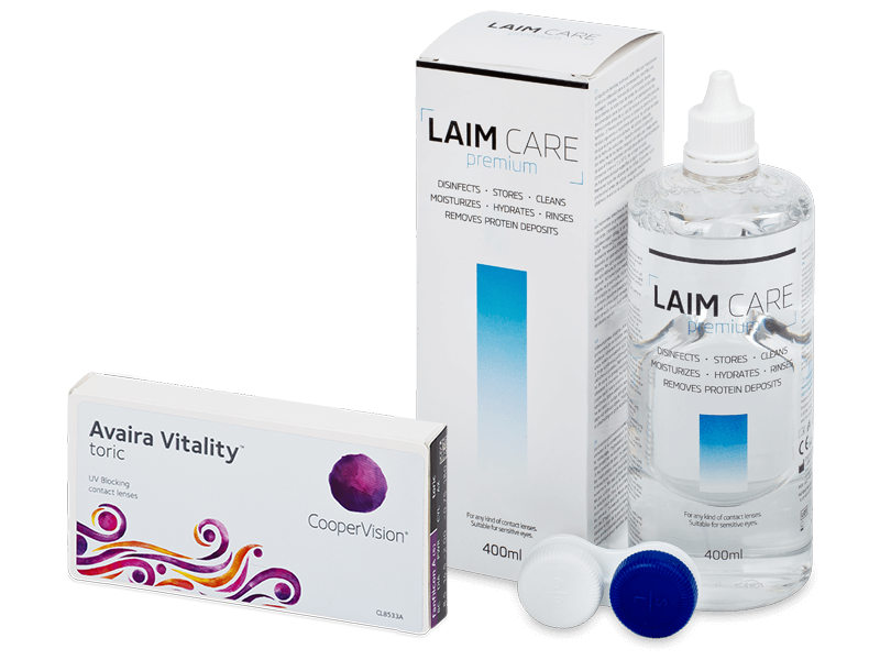 Avaira Vitality Toric (6 db lencse) + 400 ml Laim-Care ápolószer - Kedvezményes csomag