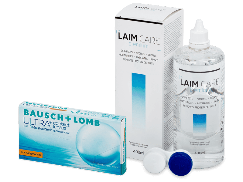 Bausch + Lomb ULTRA for Astigmatism (6 db lencse) + Laim Care kontaktlencse folyadék 400 ml - Kedvezményes csomag