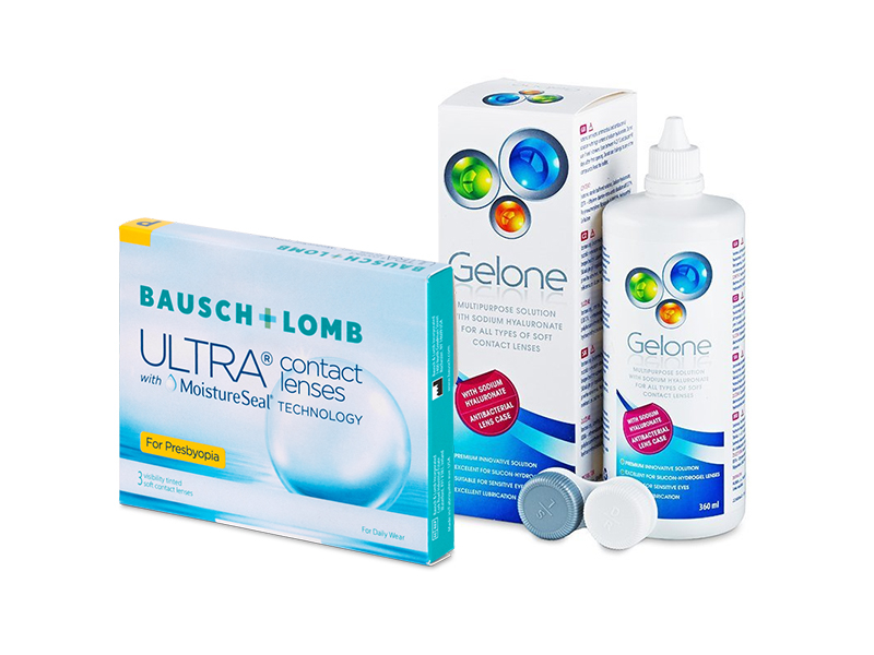 Bausch + Lomb ULTRA for Presbyopia (3 db lencse) + 360 ml Gelone ápolószer