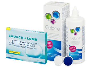 Bausch + Lomb ULTRA for Presbyopia (3 db lencse) + Gelone kontaktlencse folyadék 360 ml - Kedvezményes csomag