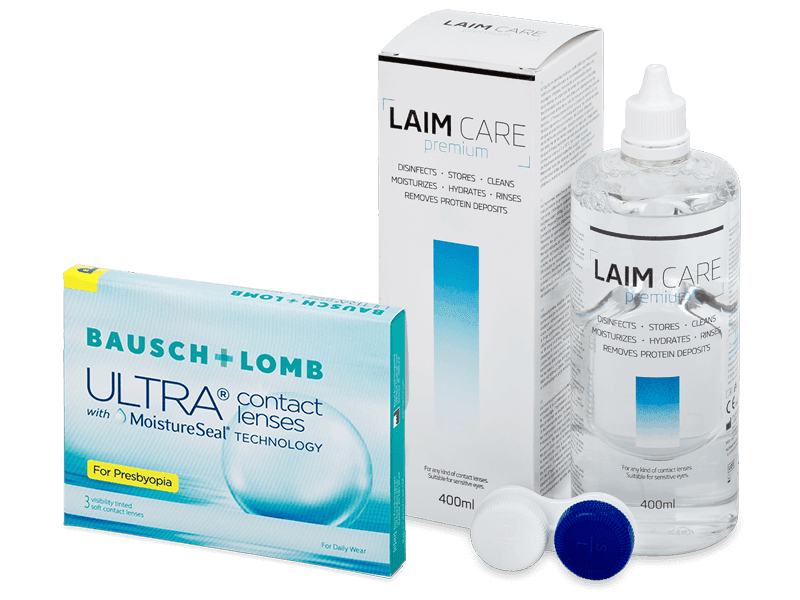 Bausch + Lomb ULTRA for Presbyopia (3 db lencse) + Laim Care kontaktlencse folyadék 400 ml - Kedvezményes csomag