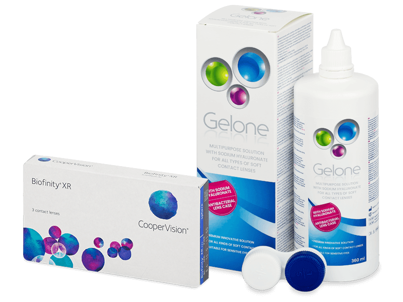 Biofinity XR (3 db lencse) + Gelone kontaktlencse folyadék 360 ml - Kedvezményes csomag