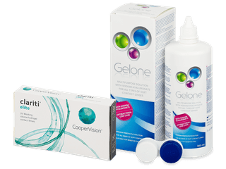 Clariti Elite (6 db lencse) + Gelone kontaktlencse folyadék 360 ml