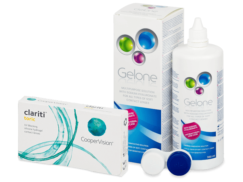 Clariti Toric (6 db lencse) + Gelone kontaktlencse folyadék 360 ml - Kedvezményes csomag