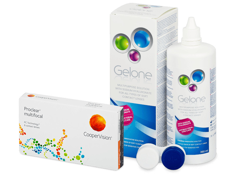 Proclear Multifocal (6 db lencse) + Gelone kontaktlencse folyadék 360 ml - Kedvezményes csomag