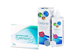 PureVision 2 (3 db lencse) + 360 ml Gelone ápolószer