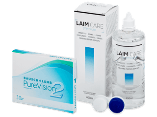 PureVision 2 (3 db lencse) + 400 ml Laim-Care ápolószer