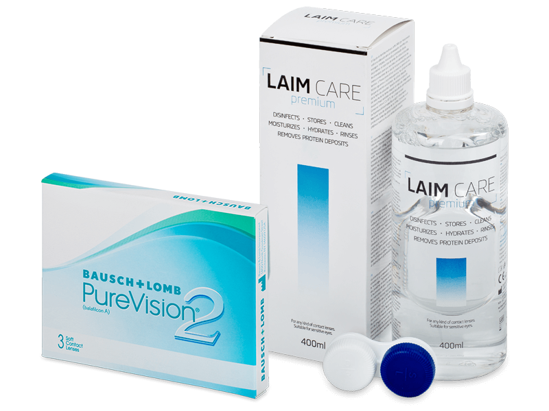 PureVision 2 (3 db lencse) + 400 ml Laim-Care ápolószer - Kedvezményes csomag