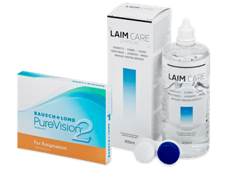 PureVision 2 for Astigmatism (3 db lencse) + 400 ml Laim-Care ápolószer