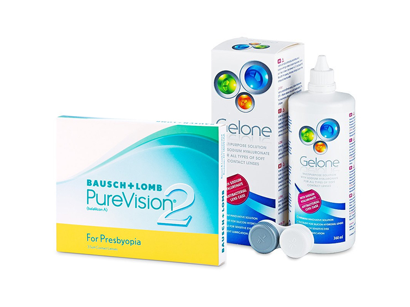 PureVision 2 for Presbyopia (3 db lencse) + 360 ml Gelone ápolószer