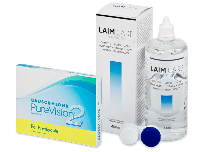 PureVision 2 for Presbyopia (3 db lencse) + 400 ml Laim-Care ápolószer - Kedvezményes csomag