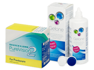 PureVision 2 for Presbyopia (6 db lencse) + Gelone kontaktlencse folyadék 360 ml