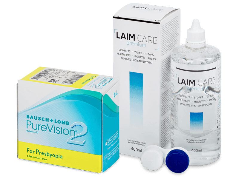 PureVision 2 for Presbyopia (6 db lencse) + Laim Care kontaktlencse folyadék 400 ml - Kedvezményes csomag