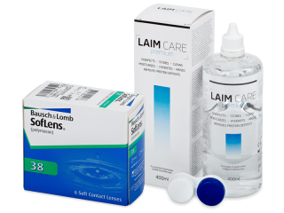 SofLens 38 (6 db lencse) + 400 ml Laim-Care ápolószer - Korábbi csomagolás
