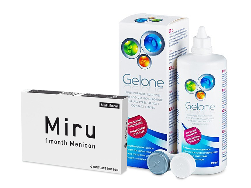 Miru 1 Month Menicon Multifocal (6 db lencse) + 360 ml Gelone ápolószer