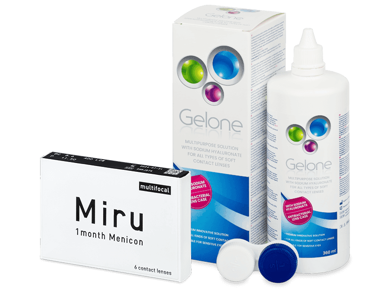 Miru 1month Menicon multifocal (6 db lencse) + Gelone kontaktlencse folyadék 360 ml - Kedvezményes csomag