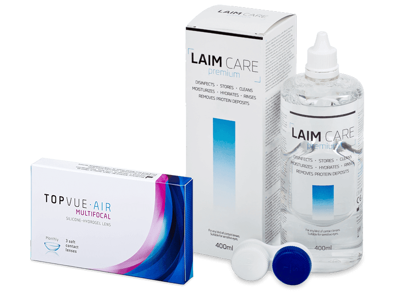 TopVue Air Multifocal (3 db lencse) + Laim Care kontaktlencse folyadék 400 ml - Kedvezményes csomag