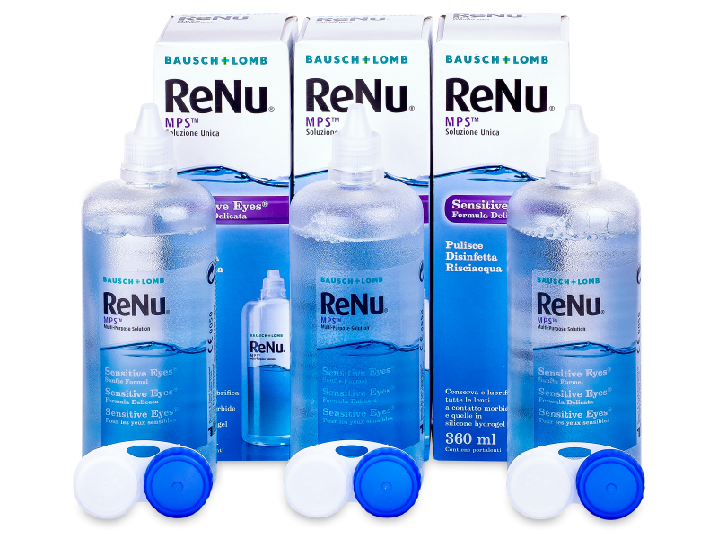 ReNu MPS Sensitive Eyes ápolószer 3 x 360 ml  - Gazdaságos hármas kiszerelés - ápolószer