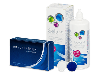 TopVue Premium (12 db lencse) + Gelone kontaktlencse folyadék 360 ml - Kedvezményes csomag