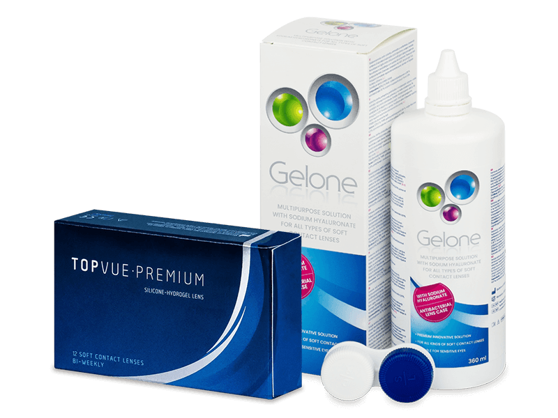 TopVue Premium (12 db lencse) + Gelone kontaktlencse folyadék 360 ml - Kedvezményes csomag