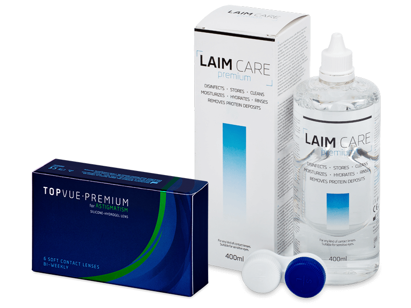 TopVue Premium for Astigmatism (6 db lencse) + Laim-Care ápolószer  400 ml - Kedvezményes csomag