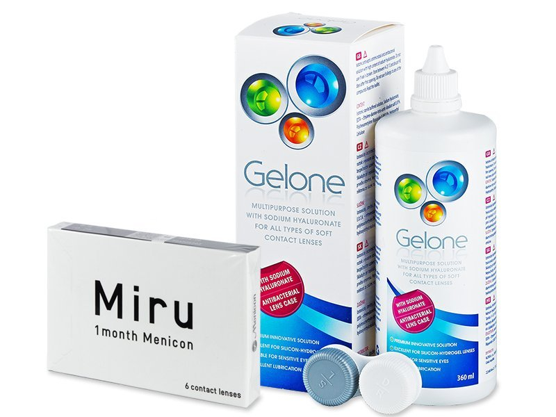 Miru (6 db lencse) + Gelone kontaktlencse folyadék 360 ml - Kedvezményes csomag