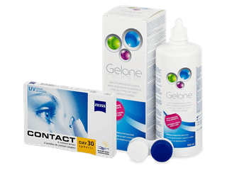 Carl Zeiss Contact Day 30 Spheric (6 db lencse) + Gelone kontaktlencse folyadék 360 ml - Kedvezményes csomag