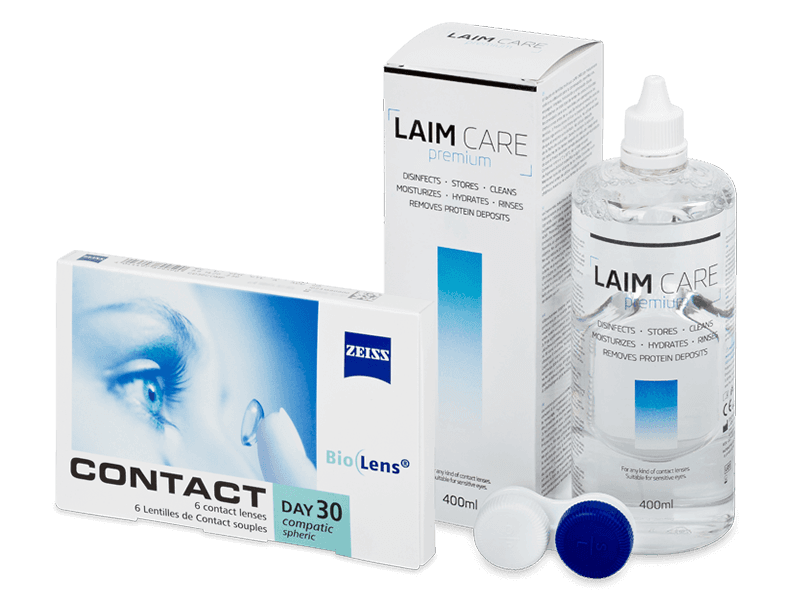 Carl Zeiss Contact Day 30 Compatic (6 db lencse) + Laim Care kontaktlencse folyadék 400 ml - Kedvezményes csomag