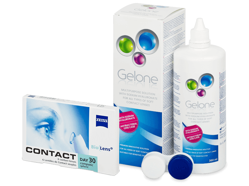 Carl Zeiss Contact Day 30 Compatic (6 db lencse) + Gelone kontaktlencse folyadék 360 ml - Kedvezményes csomag