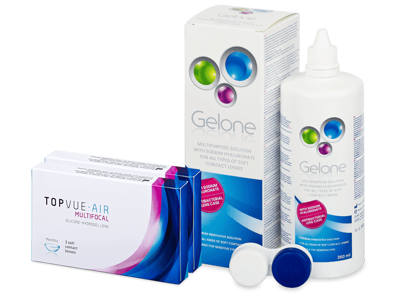 TopVue Air Multifocal (6 db lencse) + Gelone kontaktlencse folyadék 360 ml - Kedvezményes csomag