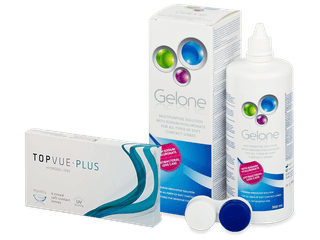 TopVue Monthly Plus (6 db lencse) + Gelone kontaktlencse folyadék 360 ml