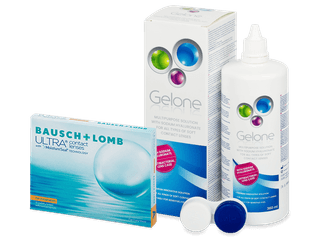 Bausch + Lomb ULTRA for Astigmatism (3 lencse) + Gelone kontaktlencse folyadék 360 ml - Kedvezményes csomag