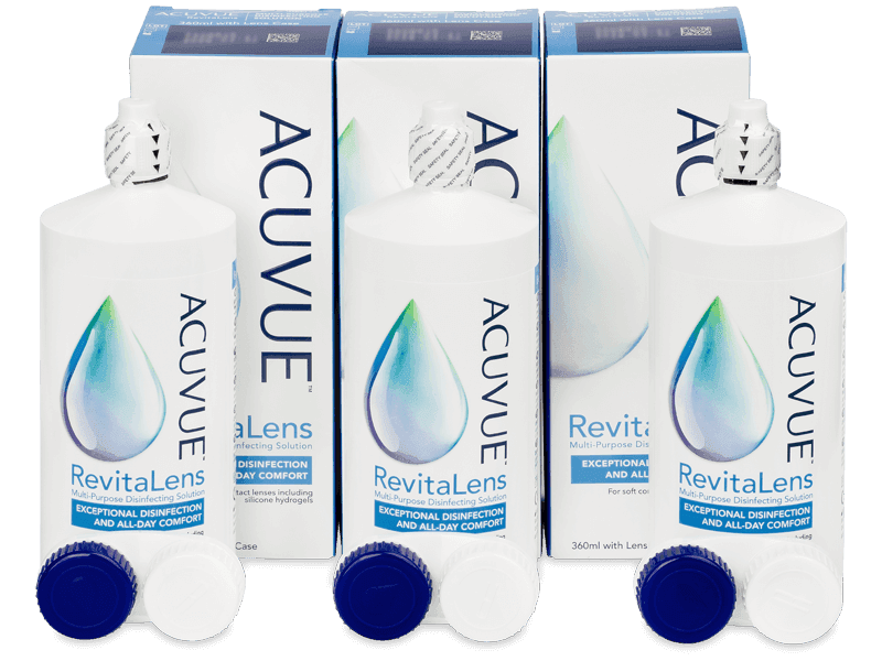 Acuvue RevitaLens kontaktlencse folyadék 3 x 360 ml - Gazdaságos hármas kiszerelés - ápolószer