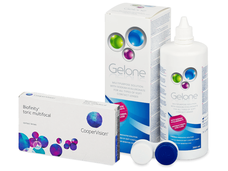 Biofinity Toric Multifocal (3 db lencse) + Gelone kontaktlencse folyadék 360 ml - Kedvezményes csomag