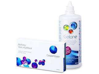Biofinity Toric Multifocal (6 db lencse) + Gelone kontaktlencse folyadék 360 ml - Korábbi csomagolás