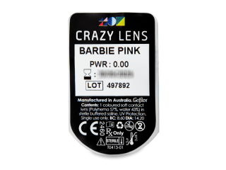 CRAZY LENS - Barbie Pink - dioptria nélkül napi lencsék (2 db lencse) - Buborékcsomagolás előnézete