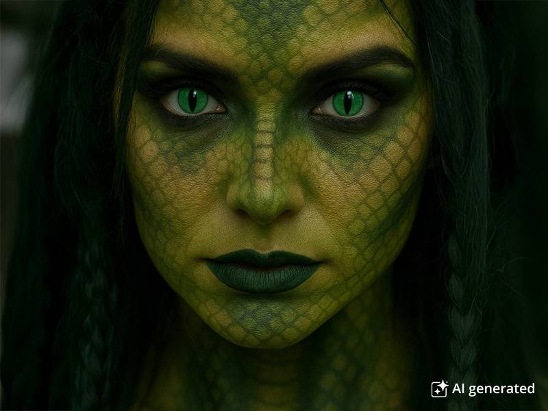 CRAZY LENS - Cat Eye Green - dioptria nélkül napi lencsék (2 db lencse)